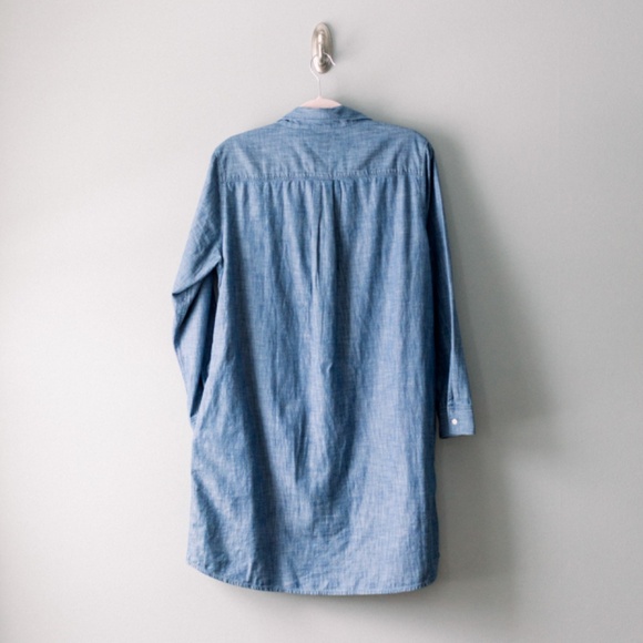 Lands End Women's Chambray Button Down Shirt Dress Size 14P - Picture 7 of 10